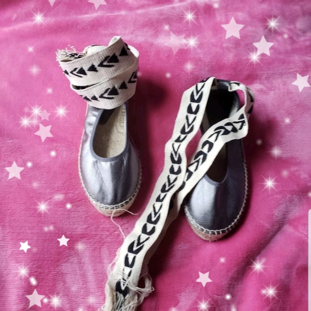 New Free People Ankle Wrap Leather Flats EUR 37 - Picture 1 of 7